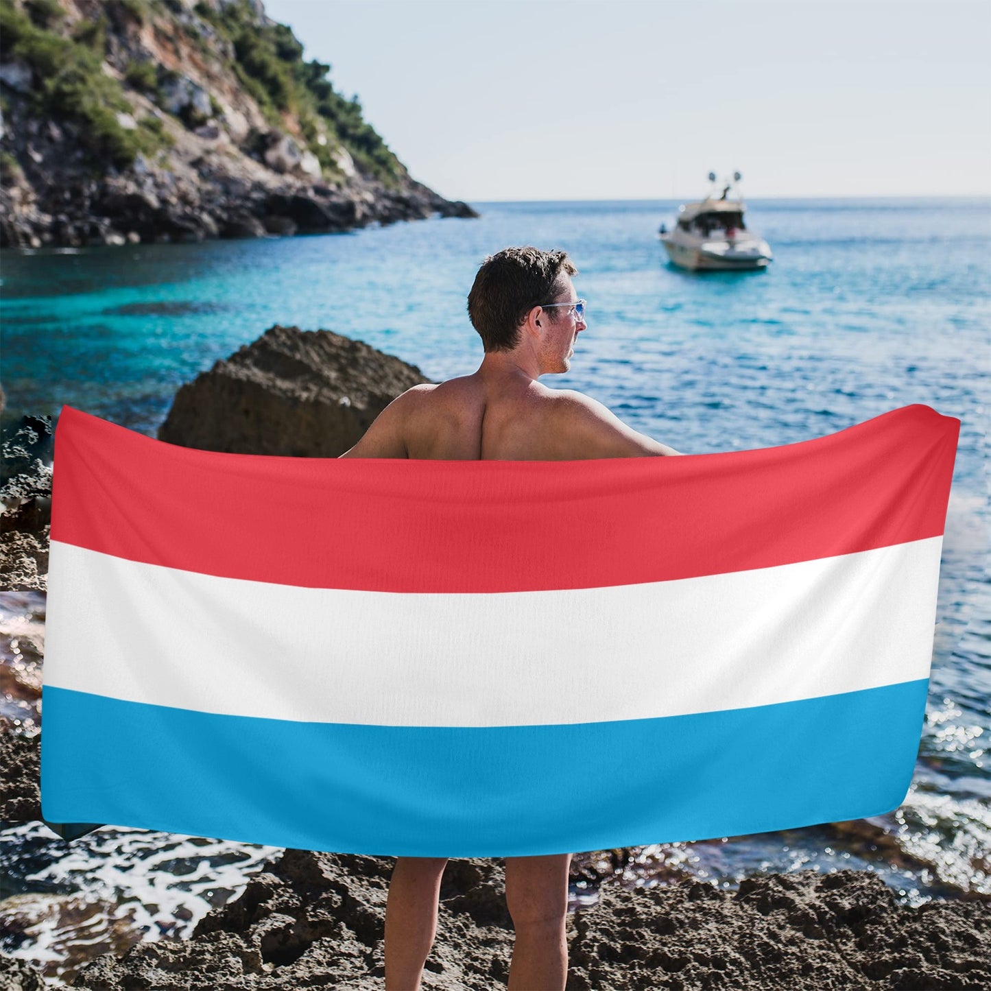 Luxembourg Flag Beach Towel 31"x71" (Made in USA)