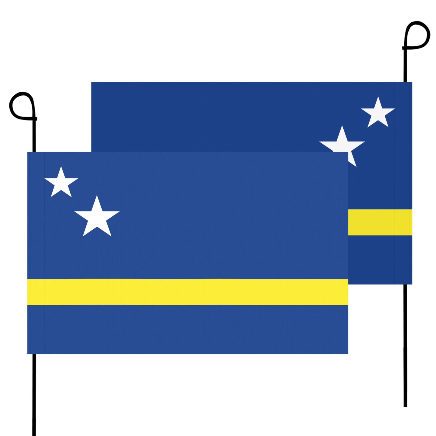 Two blue flags with stars and stripes, Luv My Flag.