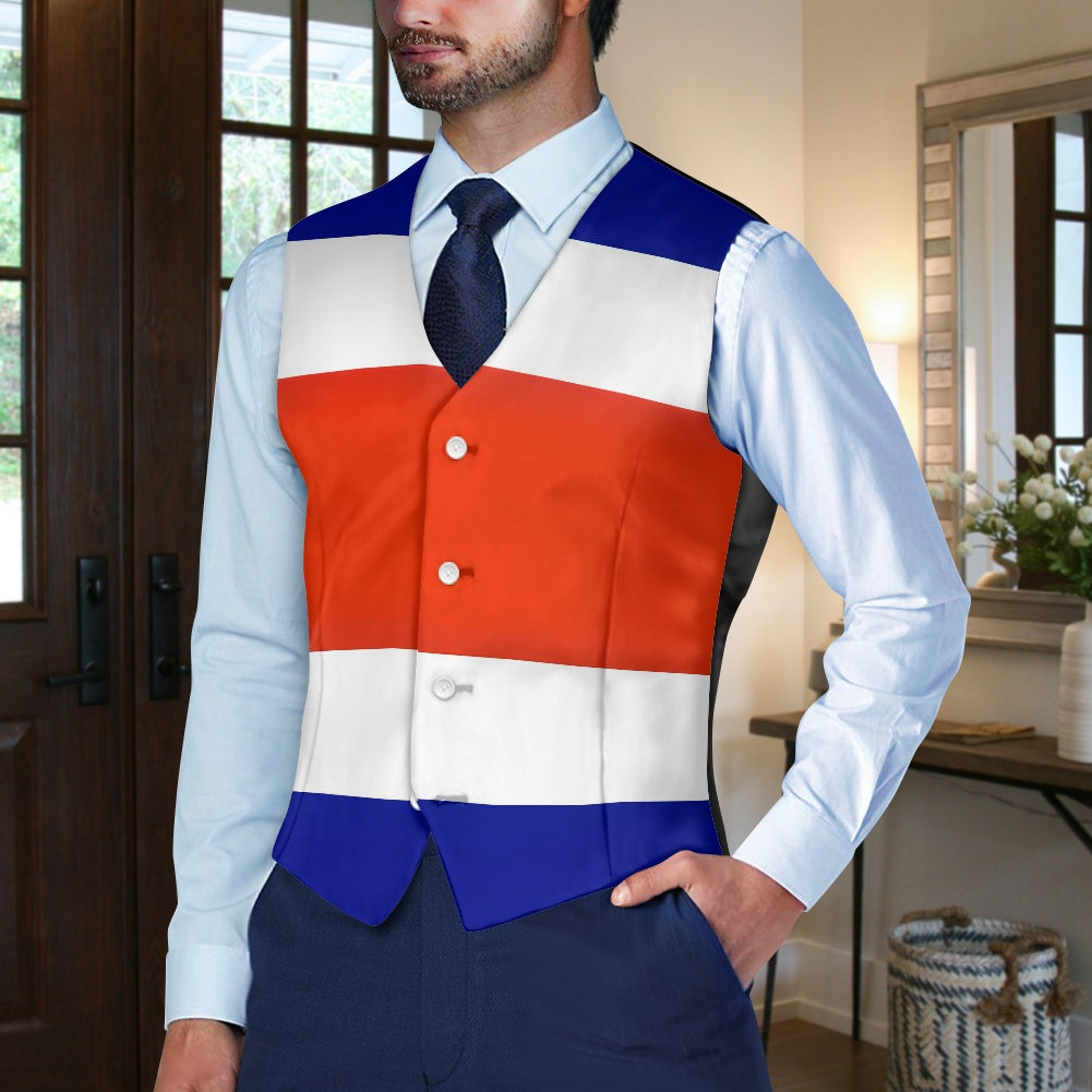 Costa Rica Flag Suit vest jacket