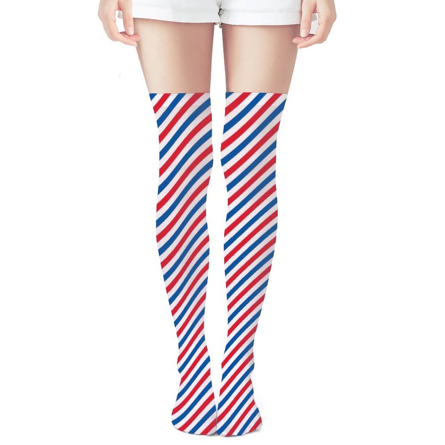 USA/American Flag Inspired Stripes Design Trendy Stockings(Long)