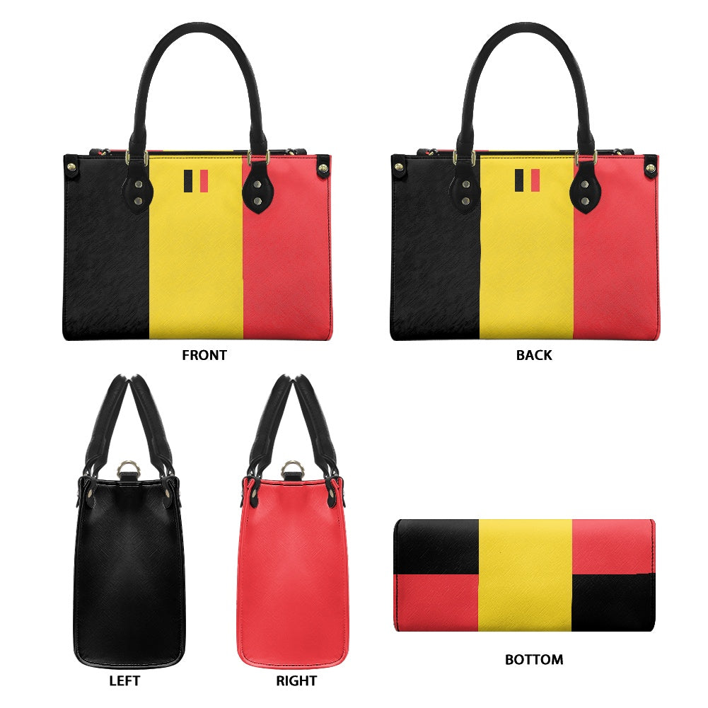Belgium Flag Inspired PU Leather Handbag – Bold, Stylish & Functional - Luv My Flag