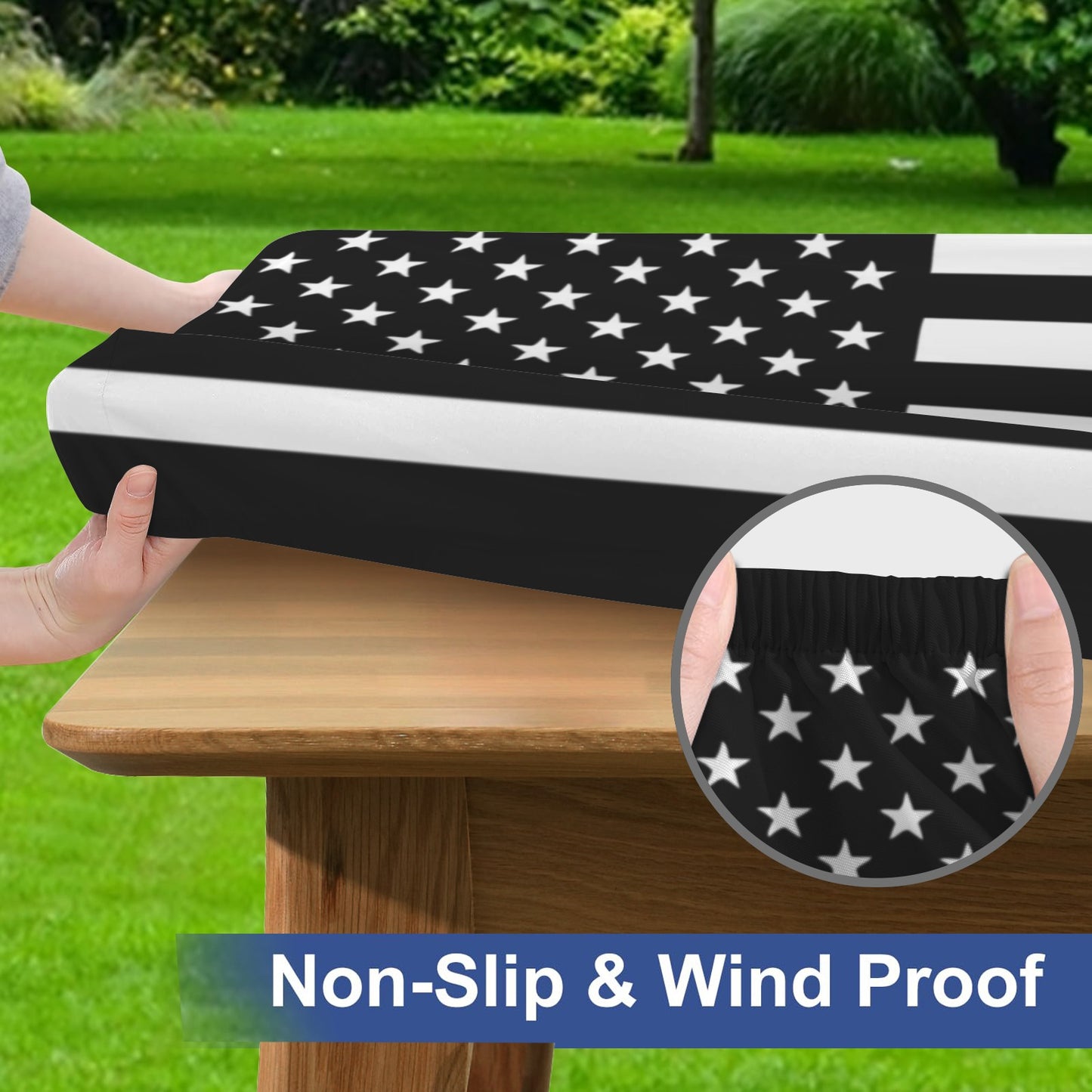 Thin Green Line Flag Picnic Table Cover (72" x 30") (Made in the USA)