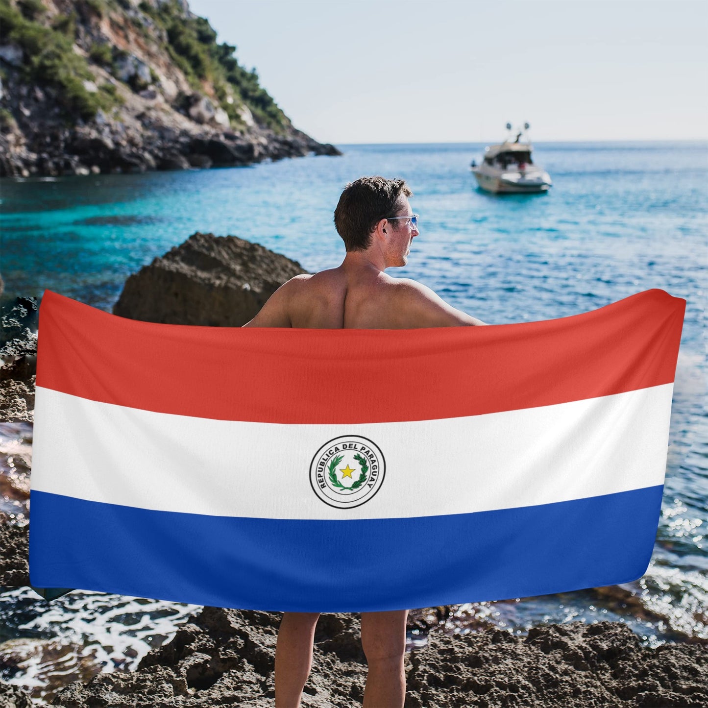 Paraguay Flag Beach Towel 31"x71" (Made in USA)