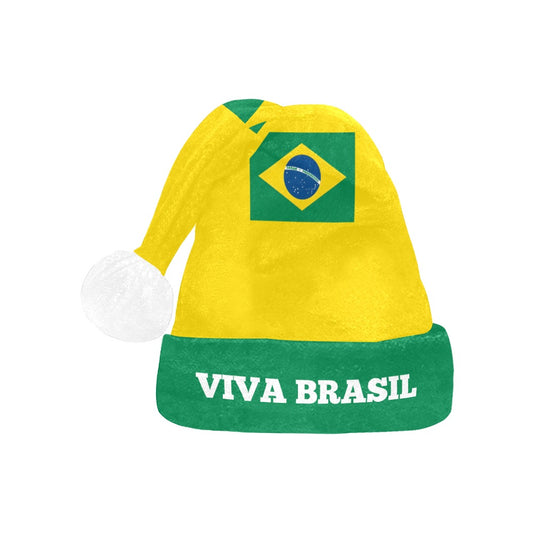 Brazil Flag Christmas Santa Hat