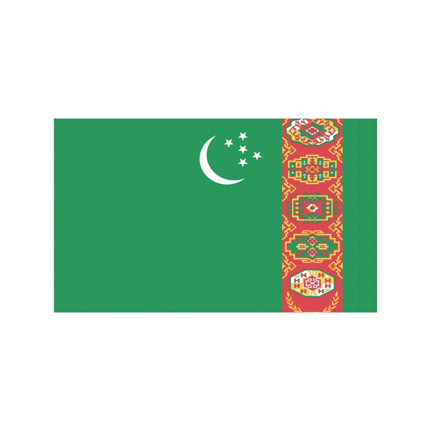Green flag with rug patterns from Luv My Flag.