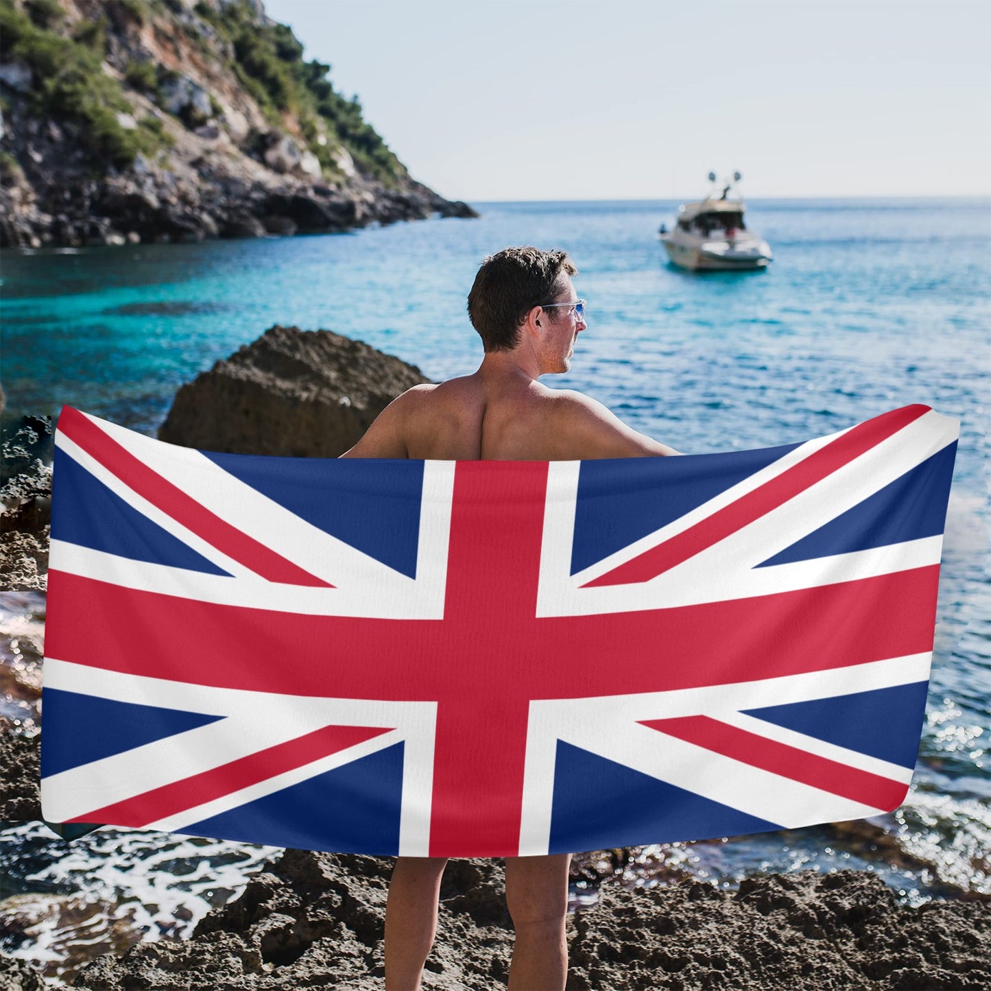 UK/Great Britain Flag Beach Towel 31"x71" (Made in USA)