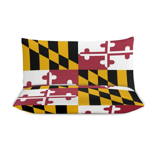 Maryland Flag Inspired 3-Piece Bedding Set (1 Duvet Cover + 2 Pillow Shams) – 102"×90"