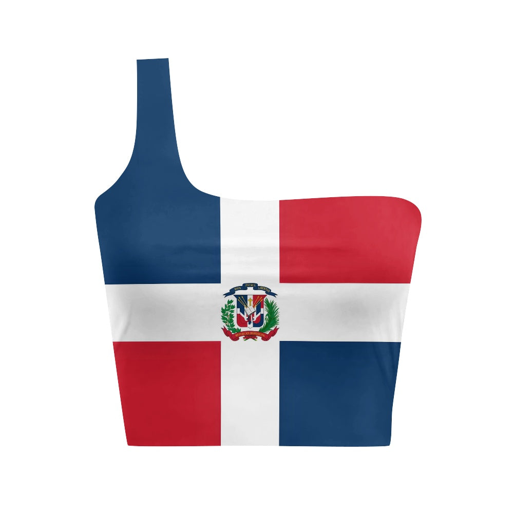 Dominican Republic Flag Inspired One Shoulder Top – Look Hot Repping the Spot