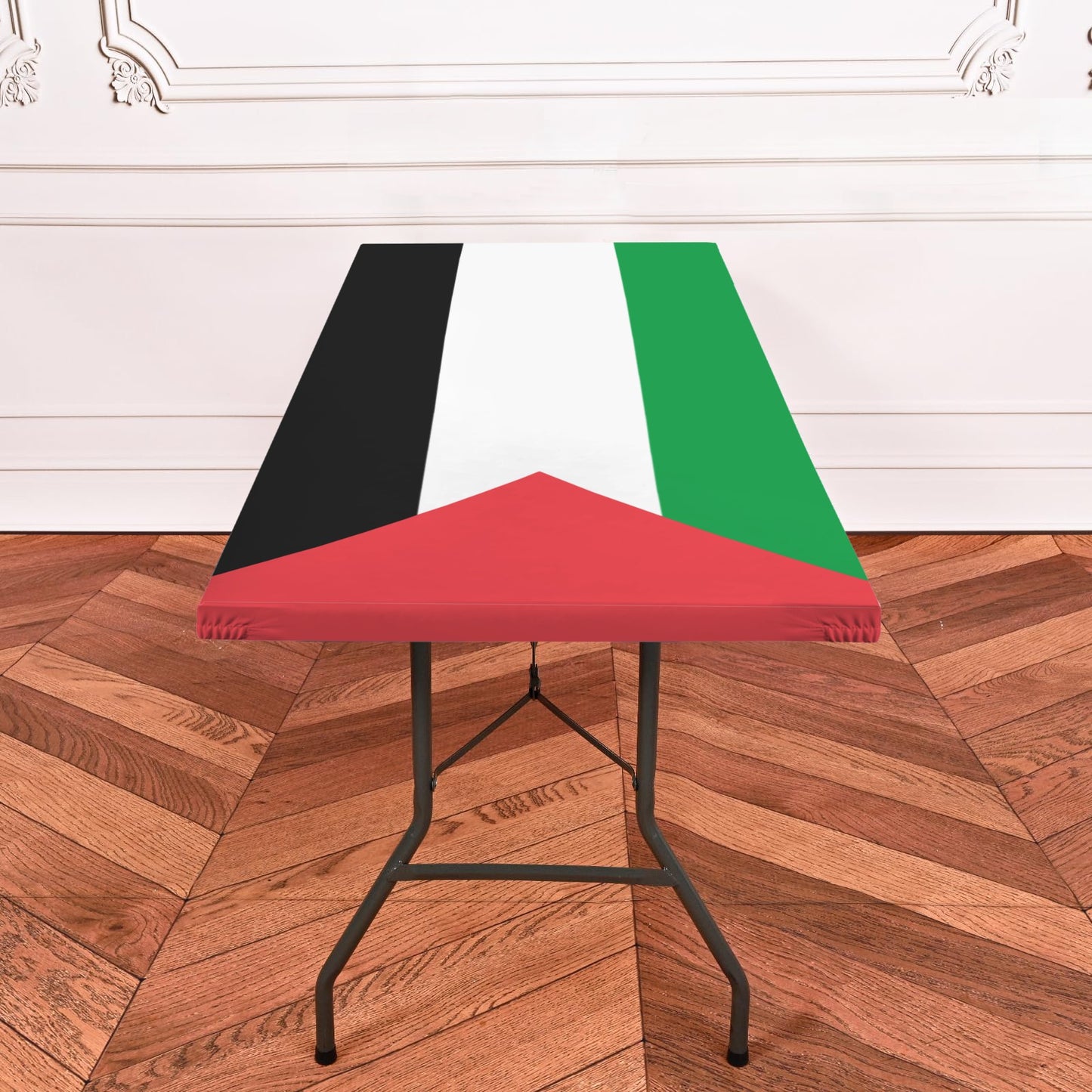 Palestine Flag Inspired Custom Elastic Fitted Tablecloth 72x30 inch (Made in the USA)