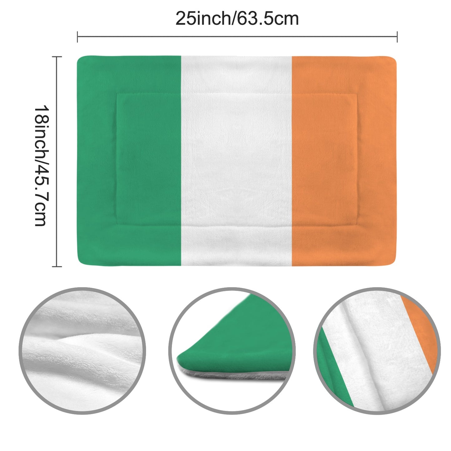 Ireland Flag Inspired Pet Mat 25x18inch (Made in the USA)