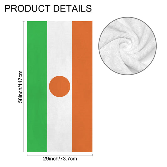 Niger Flag Inspired Custom Bath Towel 29"x58"(Made in USA)