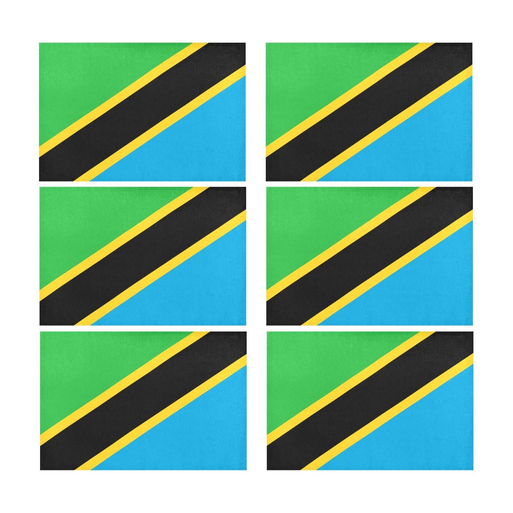 Tanzania Flag Placemats 12" x 18" (Set of 6)