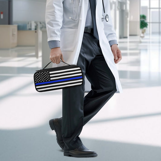 Thin Blue Line Flag Inspired Stethoscope Storage Bag