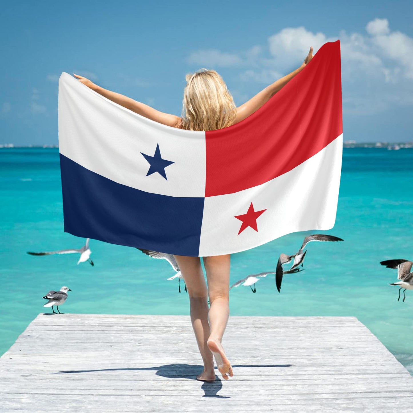 Panama Flag Beach Towel 31"x71" (Made in USA)
