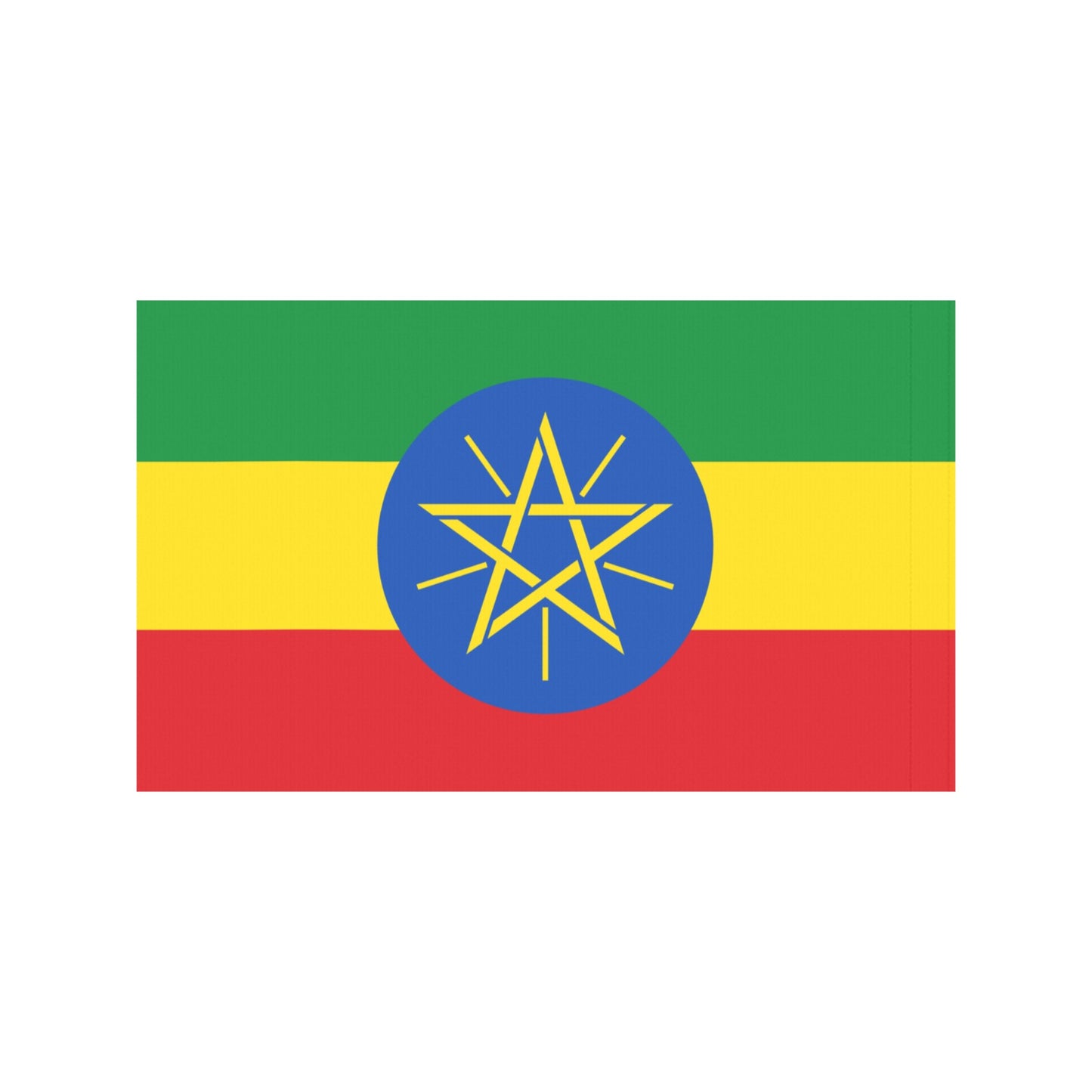 Luv My Flag Ethiopian flag with green, yellow, red stripes.