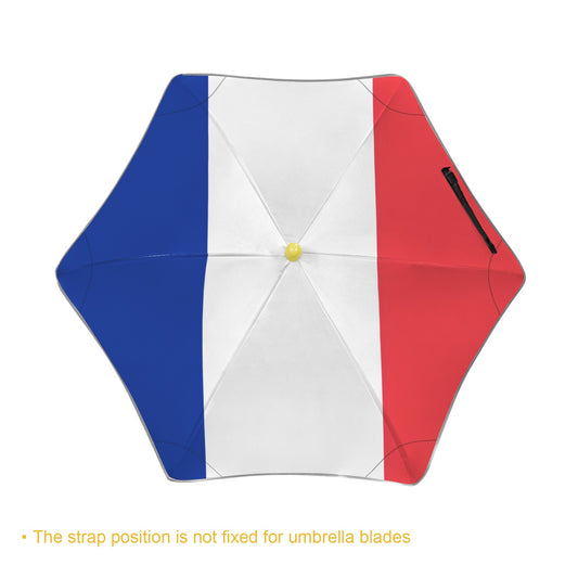 France Flag Inspired Kids Safe Round Corner Umbrella