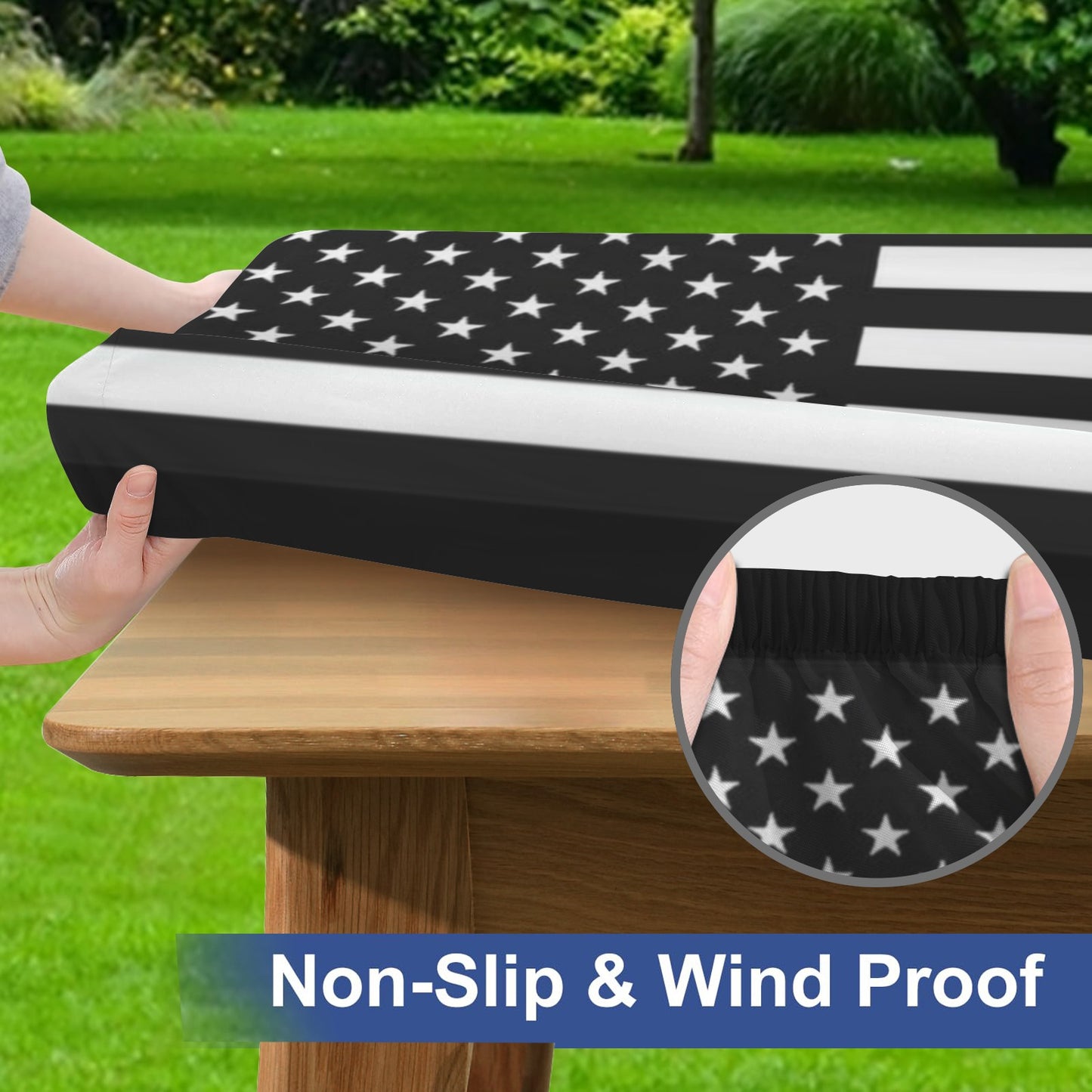 Thin Red Line Flag Picnic Table Cover (72" x 30") (Made in the USA)
