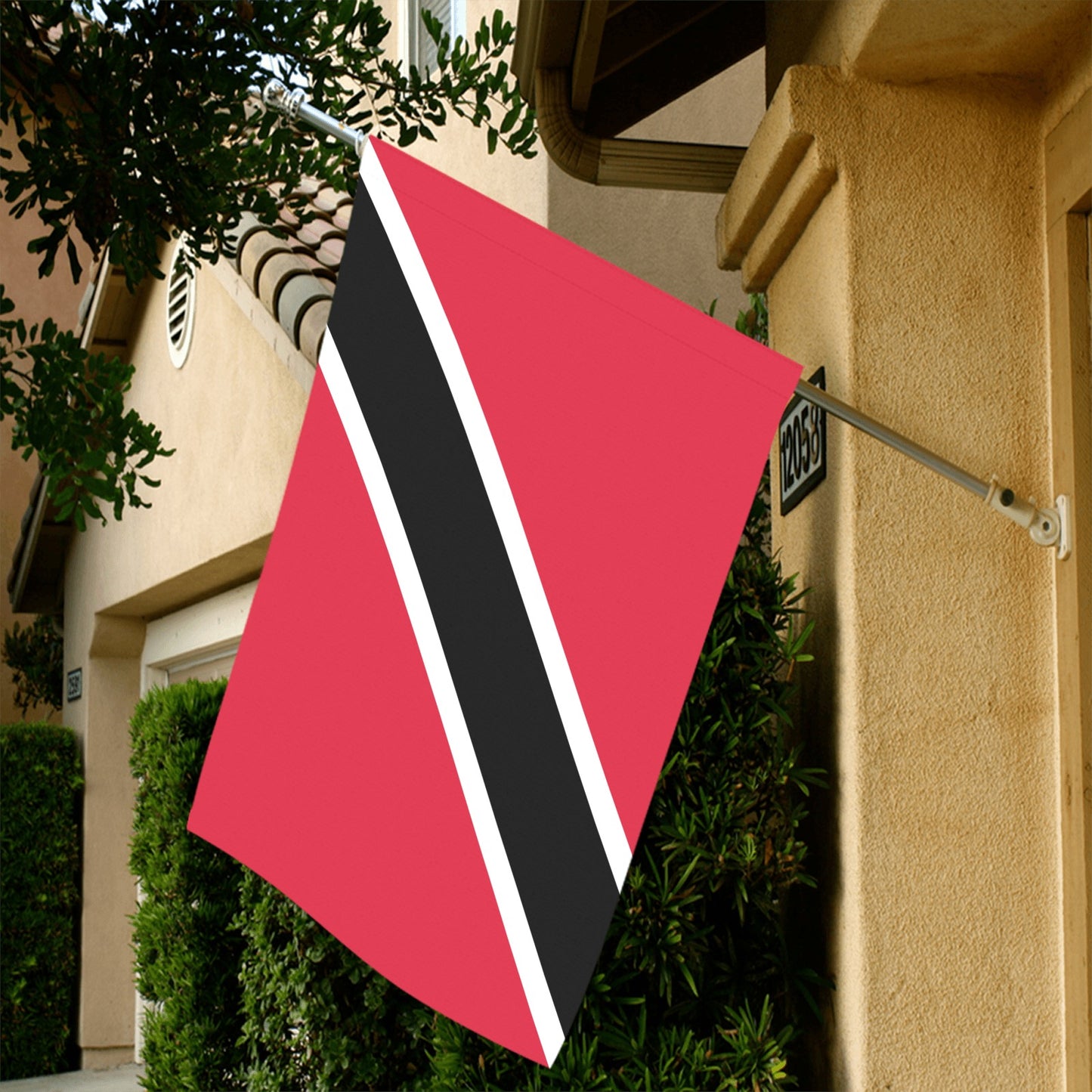 Luv My Flag's red, black, and white diagonal flag.