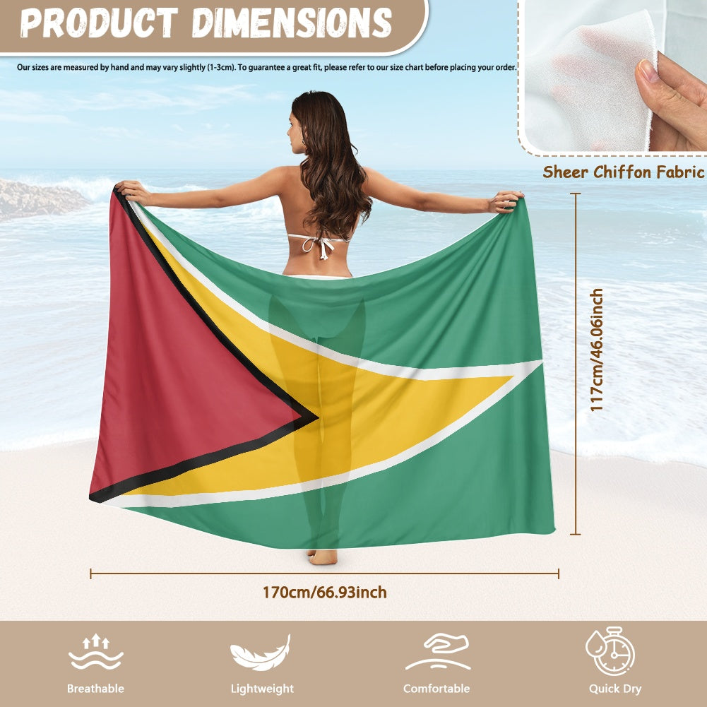 Guyana Flag Inspired Bikini Cover-Up