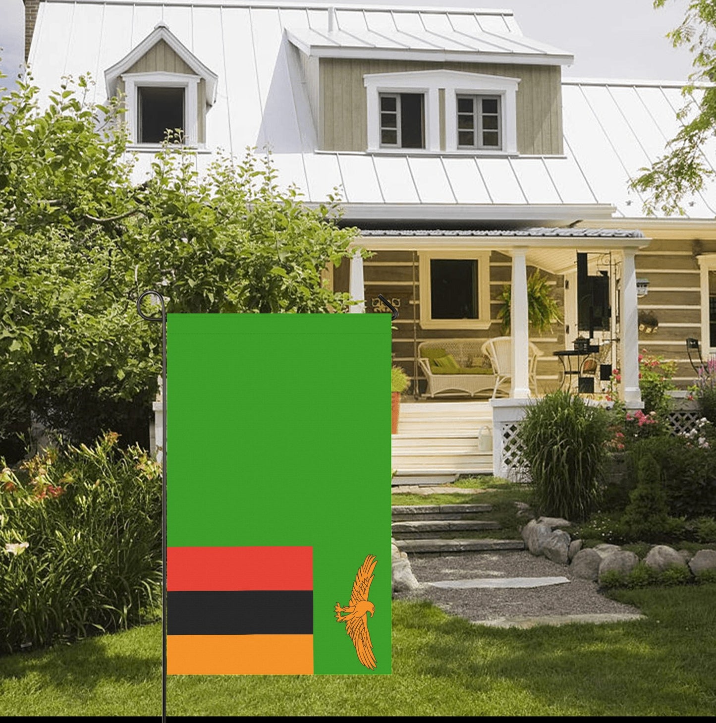 Green, orange, and black flag by Luv My Flag.