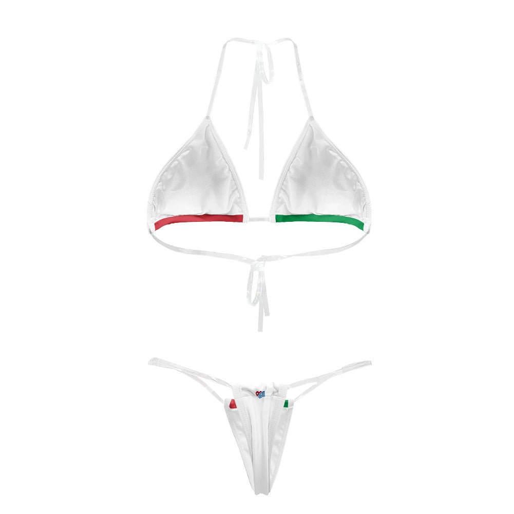 Italy Flag Inspired Transparent String Thong Bikini (style-1)
