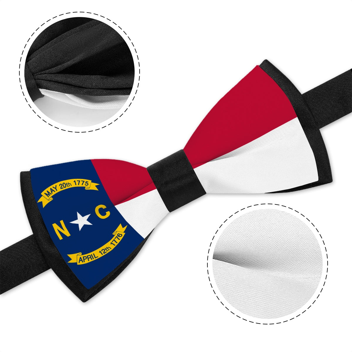 North Carolina Flag Inspired Bow Tie – Look Refined, Be State-Aligned