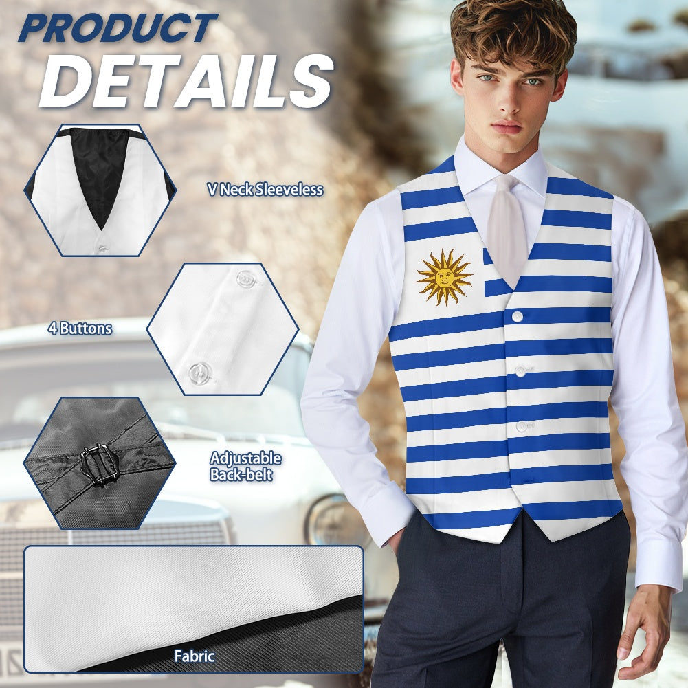 Uruguay Flag Suit vest jacket