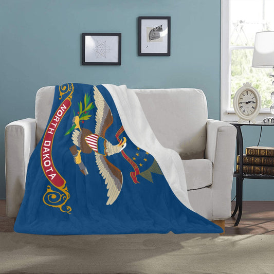 Cozy Luv My Flag blanket with North Dakota design.