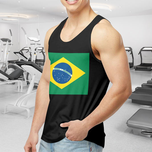Brazil Flag Men's Tank Top (Front Printing) | Ships from USA