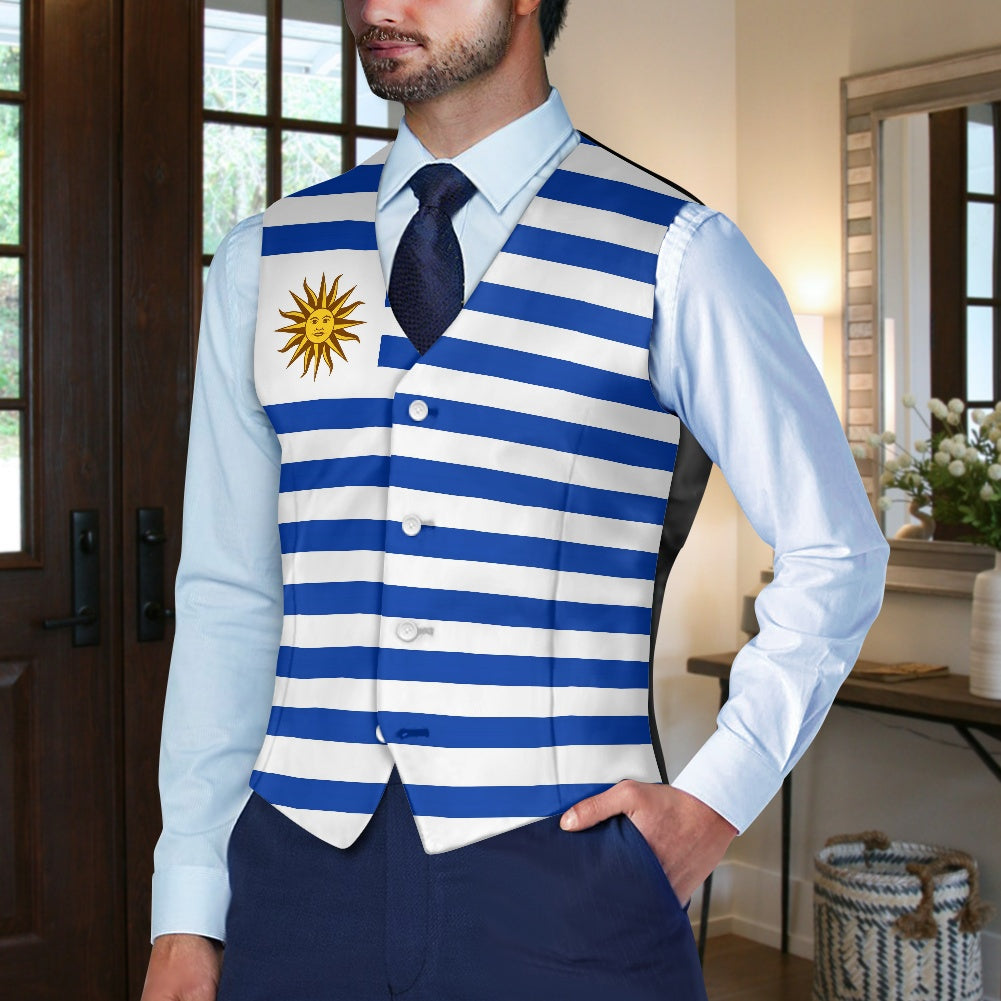 Uruguay Flag Suit vest jacket