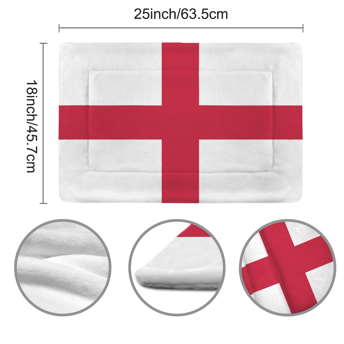England Flag Inspired Pet Mat 25x18inch (Made in the USA)
