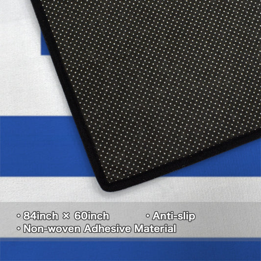 Uruguay Flag Inspired 84x60 Inch Area Rug with Black Binding (Made in the USA)