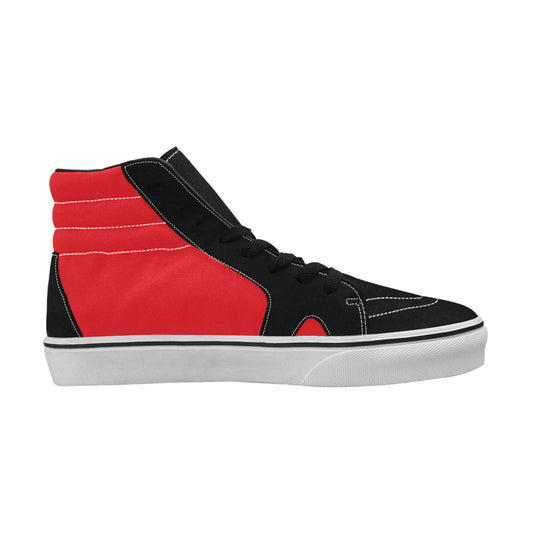 USA/American Flag Inspired "USA" Women's High Top Canvas Shoes (Red)
