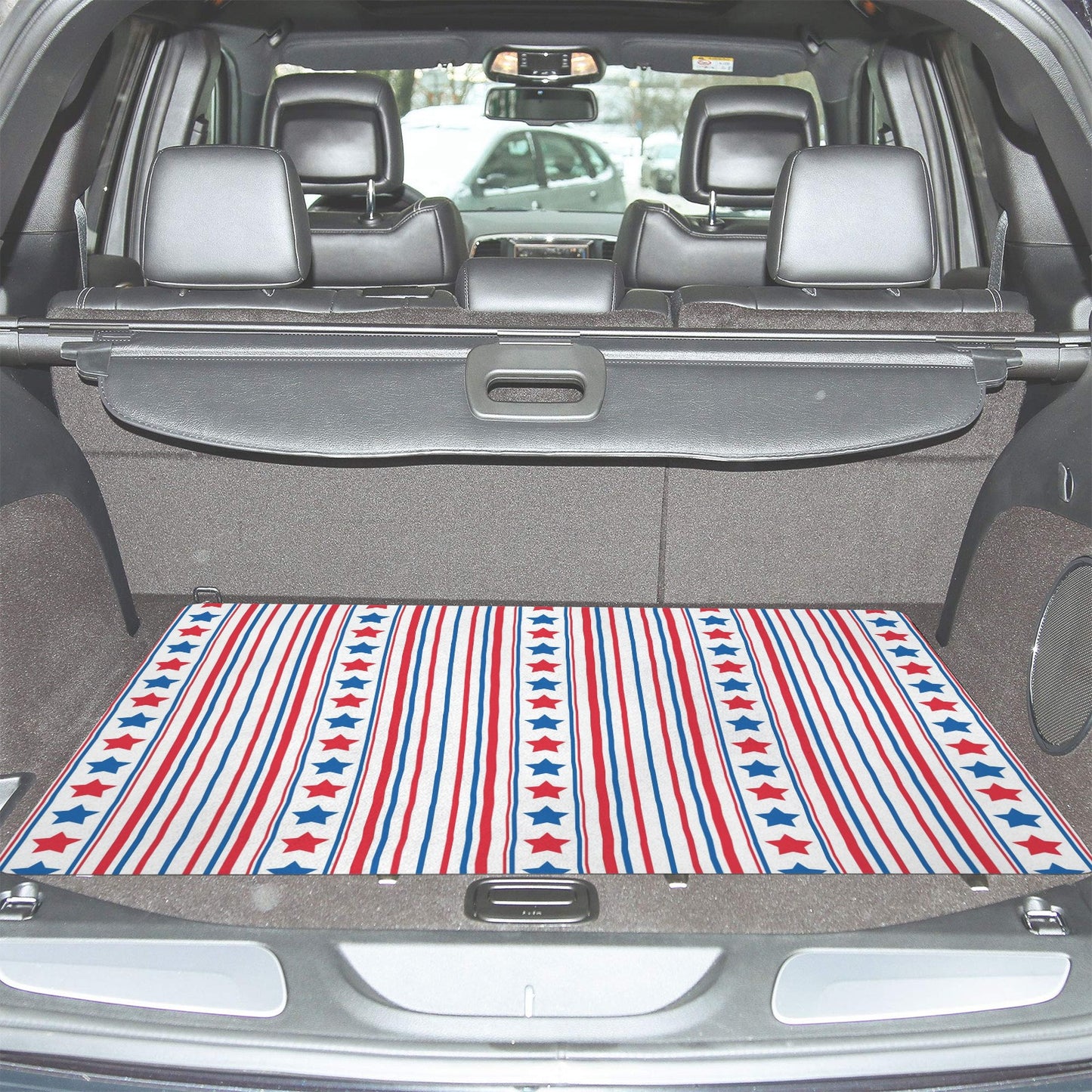 USA/American Flag Inspired Stars & Stripes Pattern Car Trunk Mat 100 × 75 cm / 39.4 × 30 in Printed in the USA