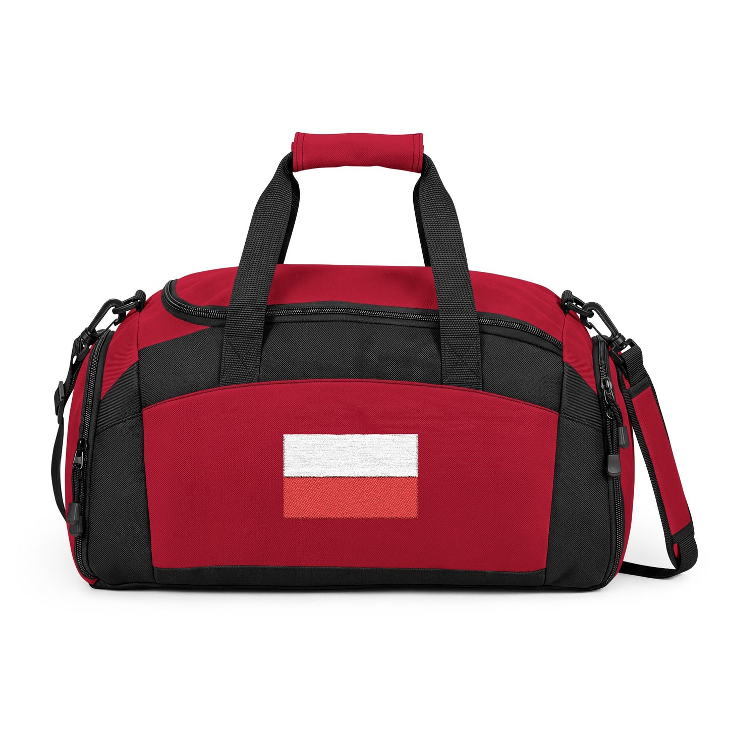 Poland Flag Gym Bag — Black Duffle with Embroidered Poland Flag