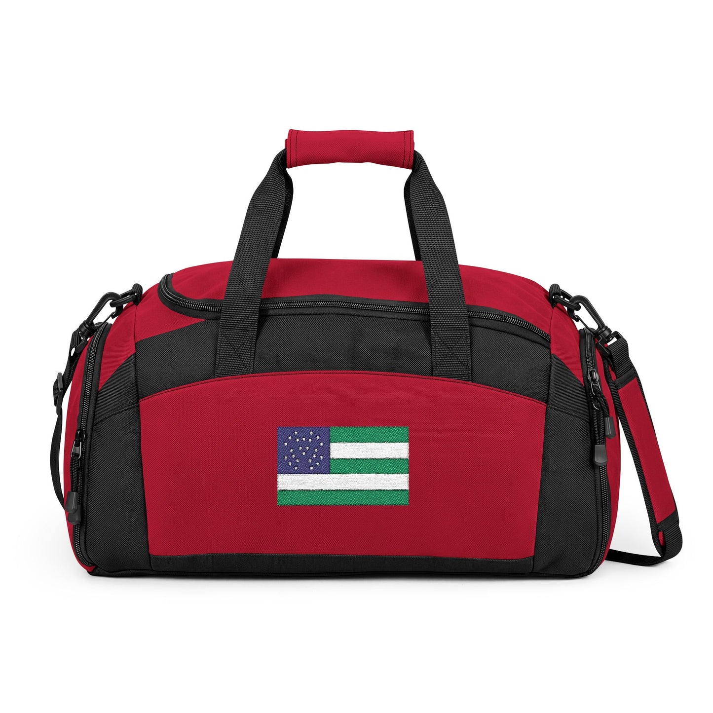 NYPD Flag Gym Bag — Black Duffle with Embroidered NYPD Flag