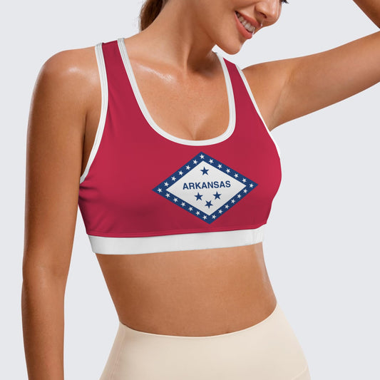 Arkansas Flag Racerback Sports Bra