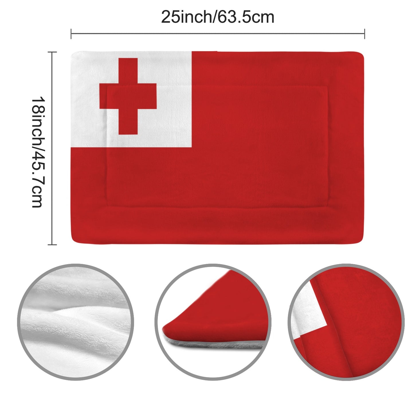 Tonga Flag Inspired Pet Mat 25x18inch (Made in the USA)