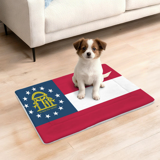 Georgia Flag Inspired Pet Mat 25x18inch (Made in the USA)