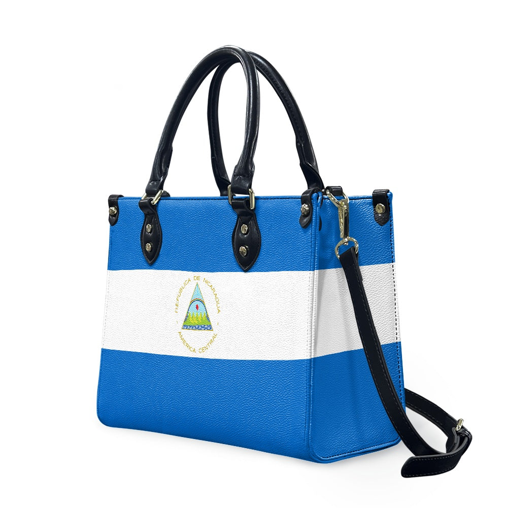 Nicaragua Flag Bag With Elegancia – PU Leather Purse for Daily Bravura - Luv My Flag