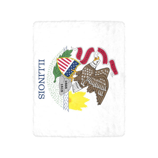 Luv My Flag blanket featuring the Illinois state emblem.