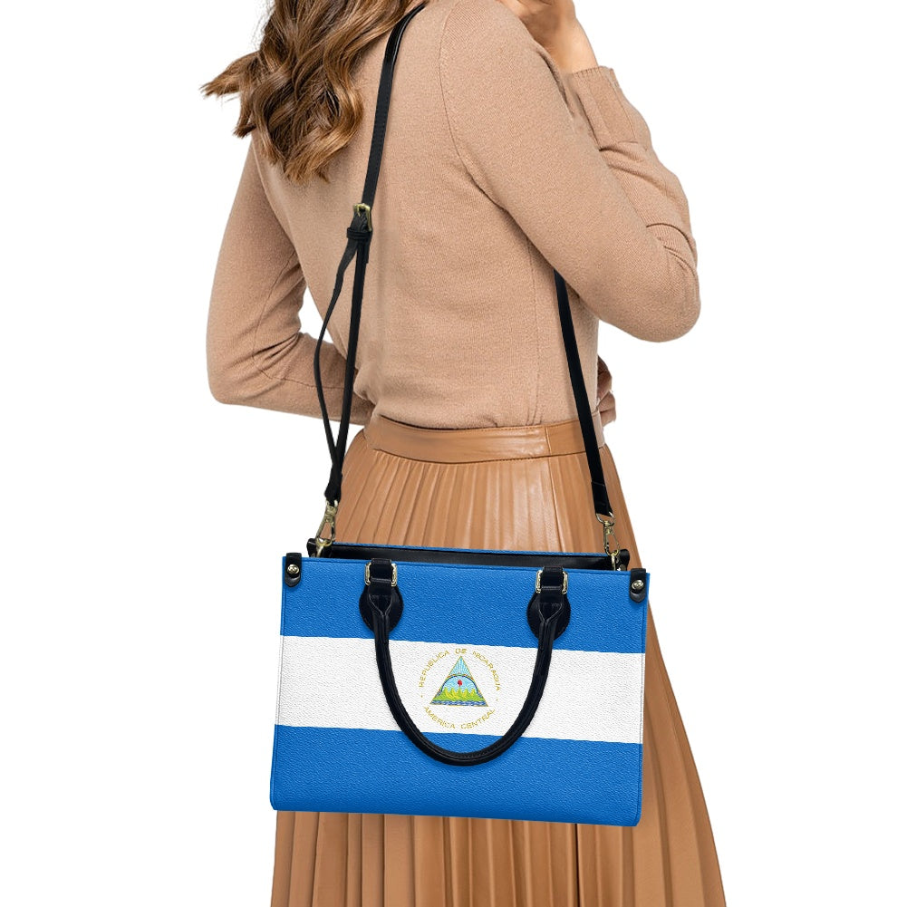 Nicaragua Flag Bag With Elegancia – PU Leather Purse for Daily Bravura - Luv My Flag