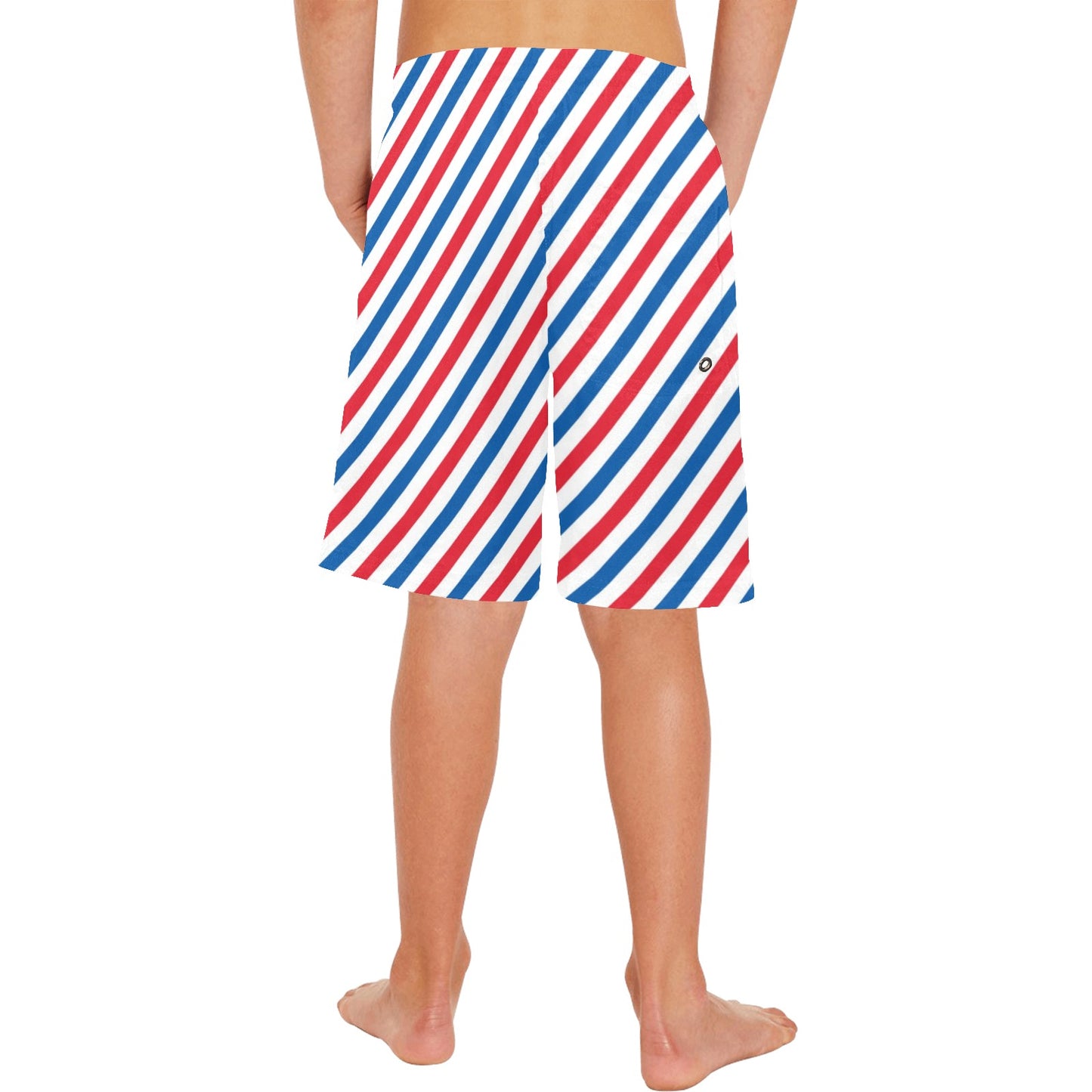 USA/American Flag Stripe Pattern Boys Beach Shorts