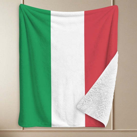 Italy Flag Inspired Sherpa Fleece Blanket 90" x 108" | Prtinted in the USA