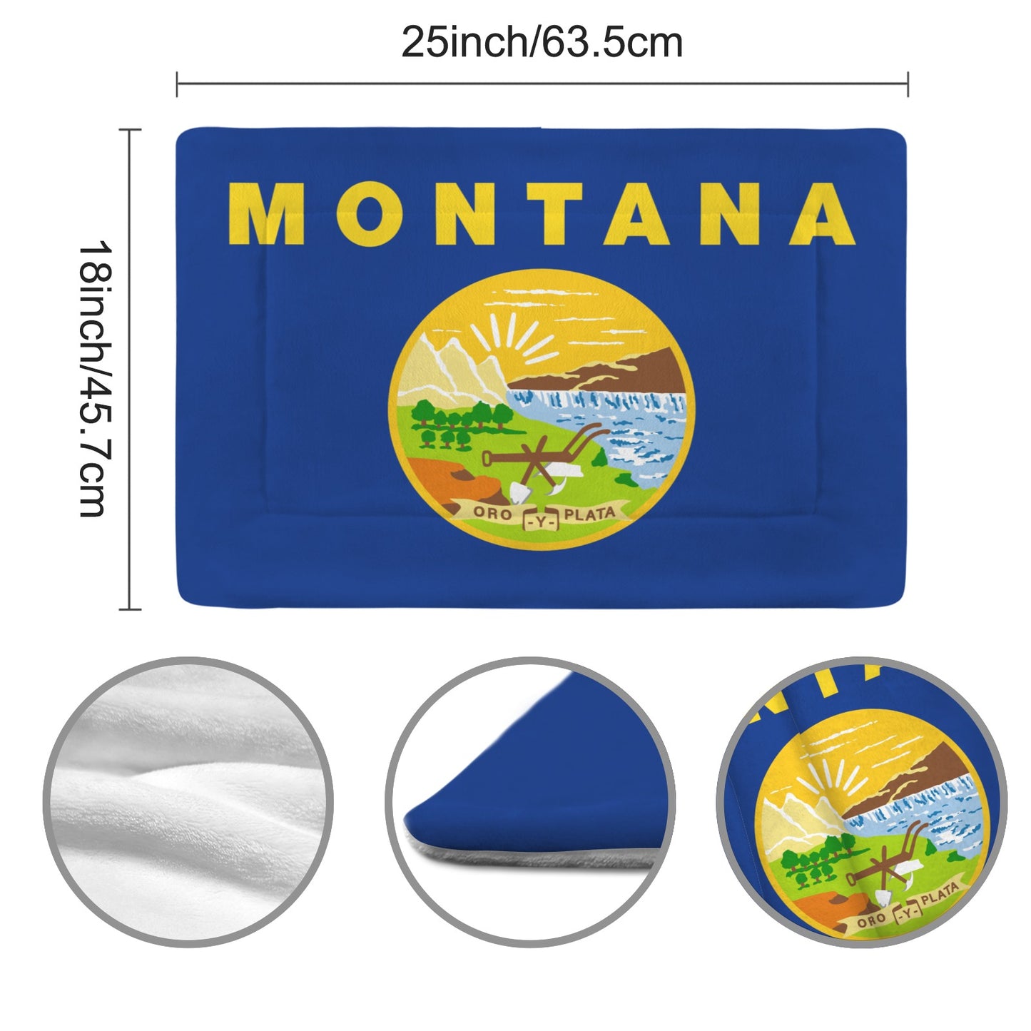 Montana Flag Inspired Pet Mat 25x18inch (Made in the USA)