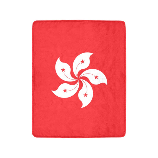 Red blanket with Hong Kong flag design, Luv My Flag.