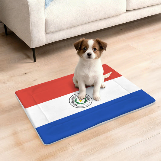 Paraguay Flag Inspired Pet Mat 25x18inch (Made in the USA)