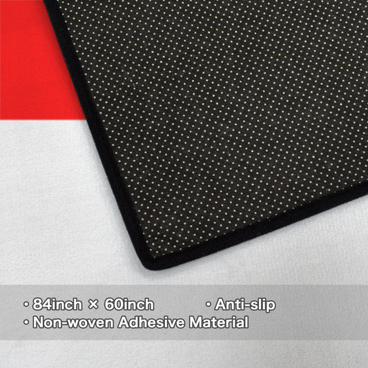 Indonesia Flag Inspired 84x60 Inch Area Rug with Black Binding (Made in the USA)