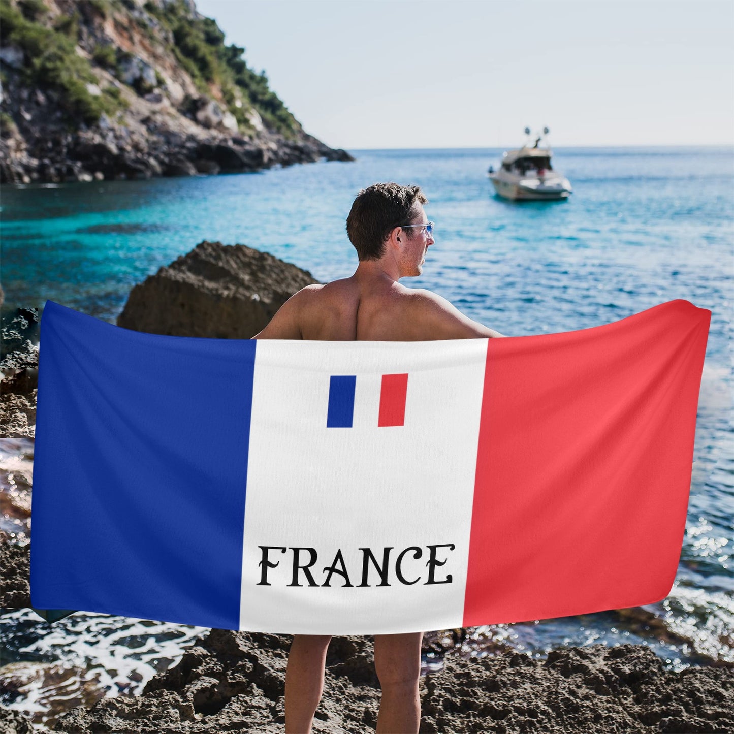 France Flag Beach Towel 31"x71" (Made in USA)