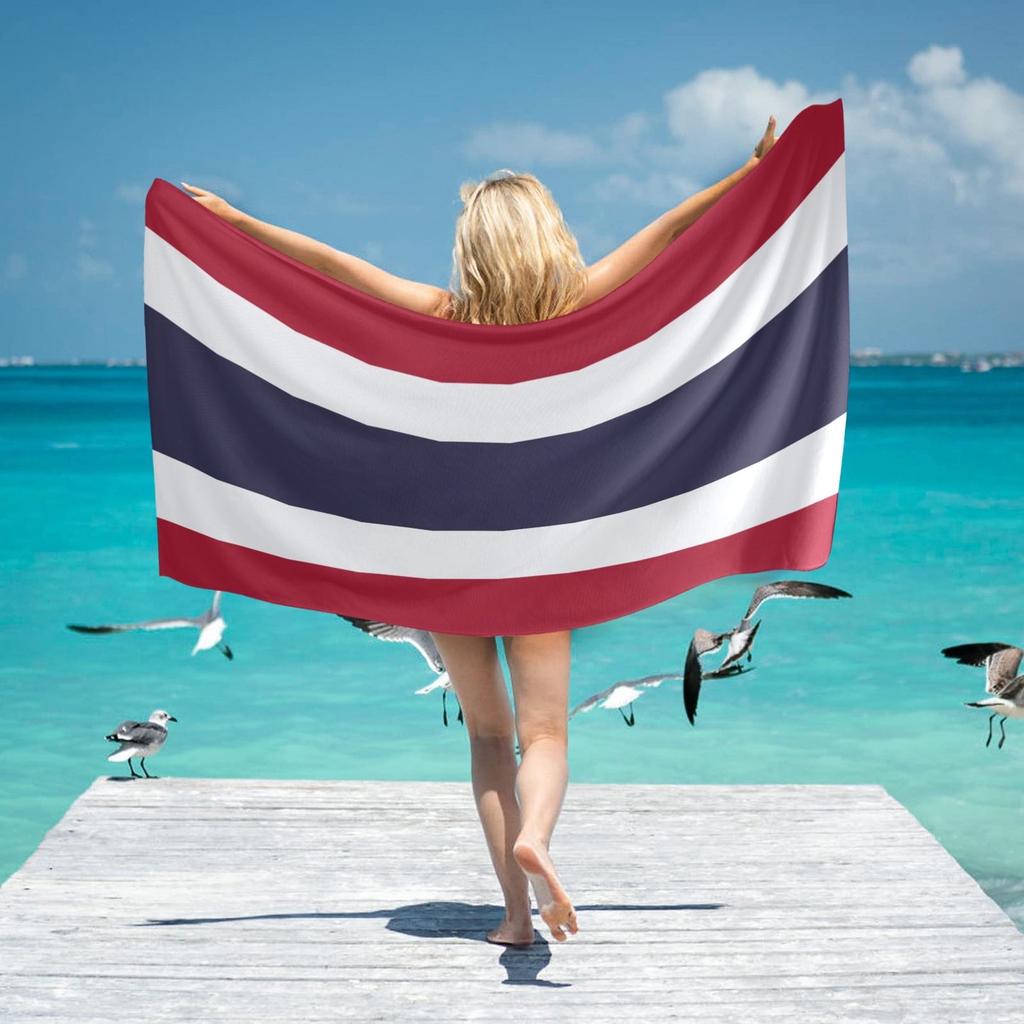 Thailand Flag Beach Towel 31"x71" (Made in USA)